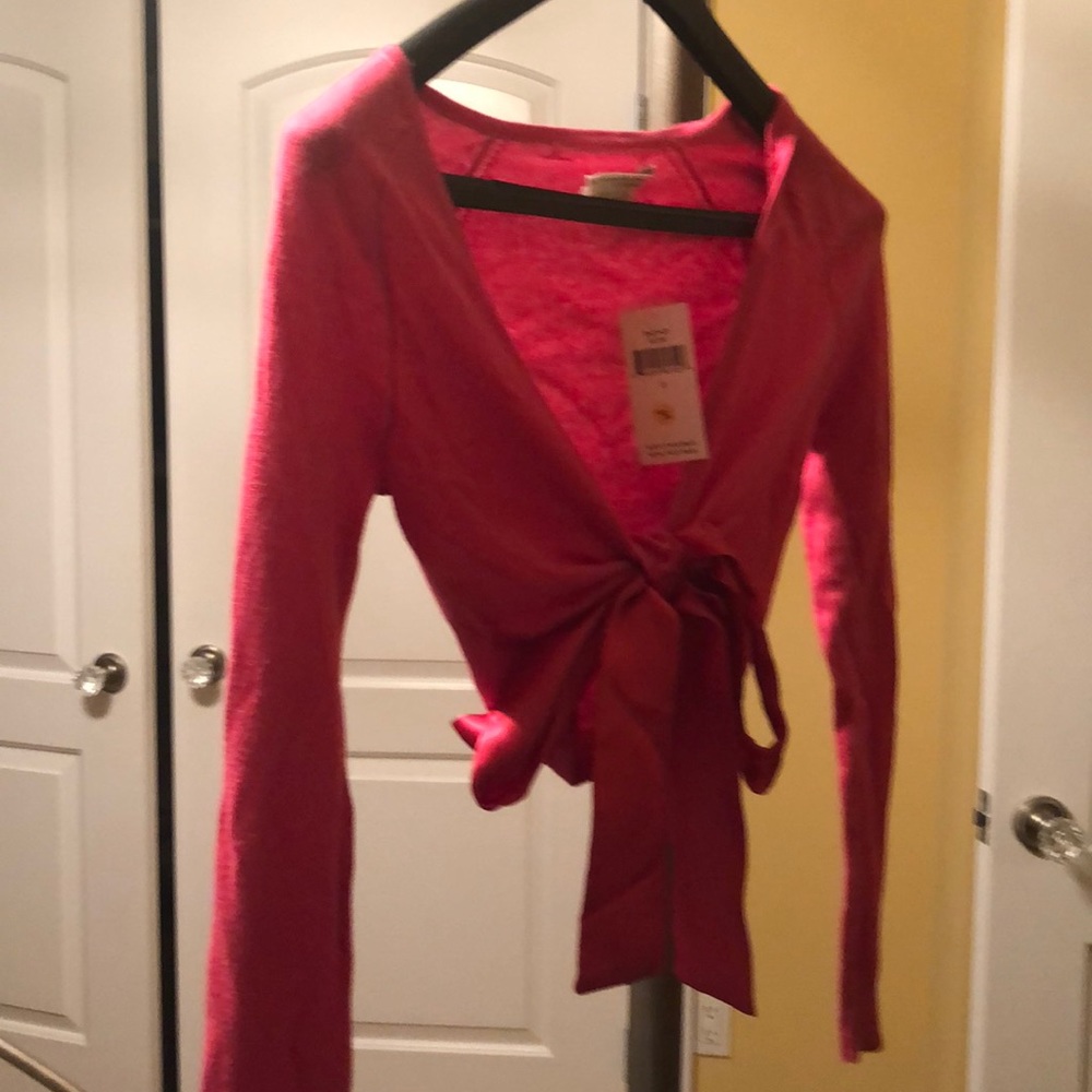 Cropped wrap sweater